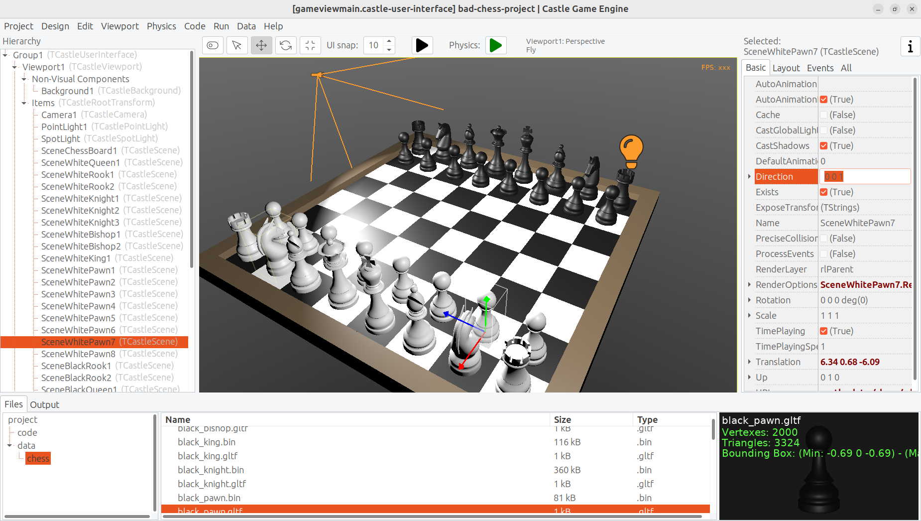 The bad way to play chess: 3D physics fun using Castle Game Engine (Part 1)