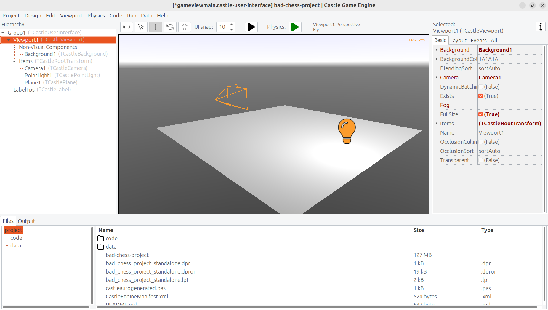 FPS counter in front of the viewport