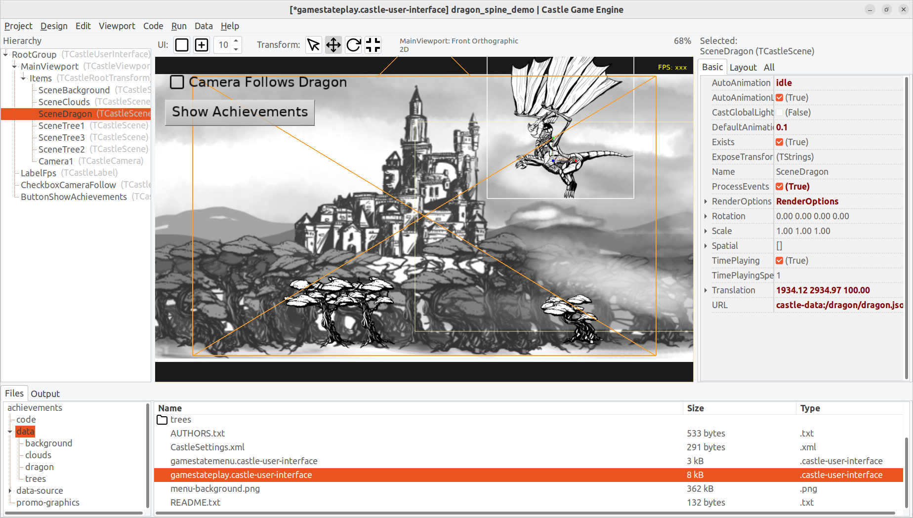 2D game, designed in Castle Game Engine editor