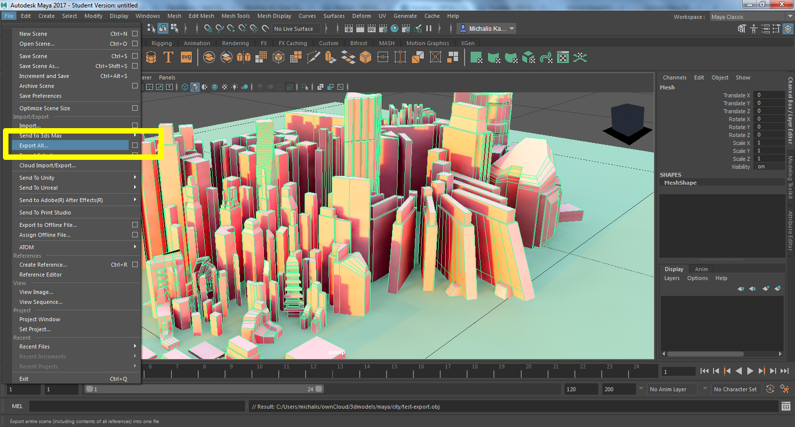 maya export fbx