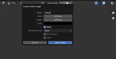 Creating a new texture for baking