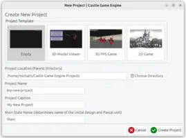 New project templates in CGE editor