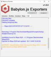 Babylon glTF plugin installed