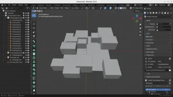 Same IFC example loaded in Blender (with BonsaiBIM add-on)