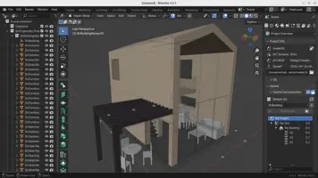 Same house loaded in Blender (with BonsaiBIM add-on)