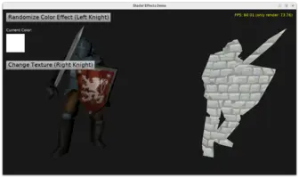 Shader effects applied to a knight model