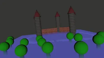 Blueish fog effect on a castle model