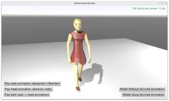 Skinned animation example - change joints by Pascal code