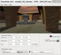 New GUI of examples/lazarus/model_3d_viewer, with screenshot and navigation types buttons, and engine logo