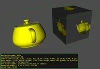 RenderedTexture.rendering and ClipPlane demo: the teapot is sliced in half when rendering to the texture