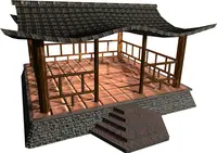 Shinto shrine model, from http://opengameart.org/content/shrine-shinto-japan , with multiple shadow maps enabled