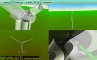 Wind turbine simulations, from SSB Wind Systems, with 4 viewports