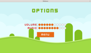 Platformer demo - options