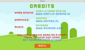 Platformer demo - credits