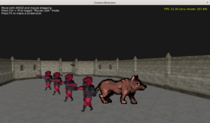 Werewolf, from a sprite sheet, is also a billboard and emits a 3D sound