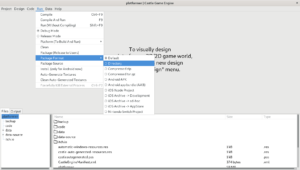 Choosing package format in the editor