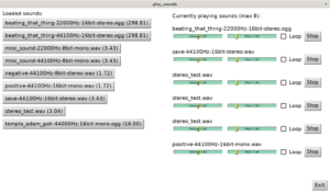 Example cross-platform testing of sound playback using CGE UI