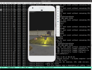 Application running in Android emulator (x86)