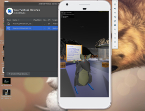 Application running in Android emulator (x86)