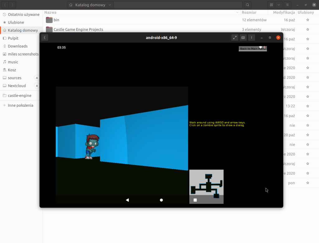 Application running in Android virtual machine (x86_64) – Castle Game ...