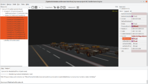 Viewport with cars in Castle Game Engine editor