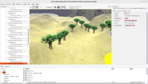 Trees planted with TCastleStickToSurface to stick on terrain