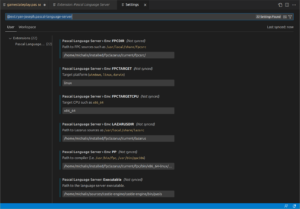 Visual Studio Code - Pascal LSP server configuration