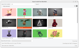 Searching for a cat on Sketchfab