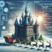 Castle Game Engine Christmas postcard