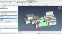 FreeCAD displaying the same IFC model with walls and windows