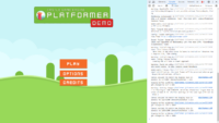 Web demo platformer, fullscreen, with Vivaldi (based on Chromium) console