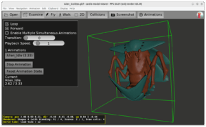 Skinned animation of an alien