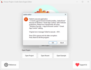 Effect when "Smart App Control" blocks us